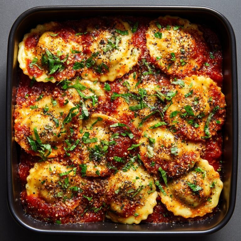 Easy Tomato Spinach Ravioli Bake Recipe