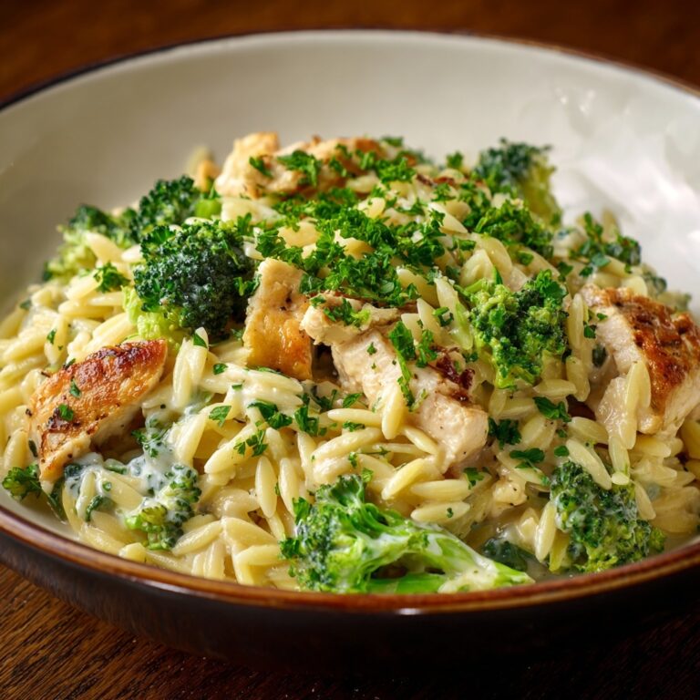 Cheesy Chicken Broccoli Orzo Recipe