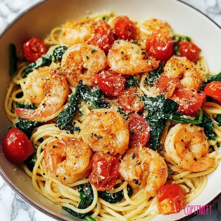 Tomato Spinach Shrimp Pasta Recipe